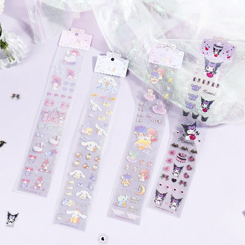 

32 шт. Sanrio аниме Kuromi длинная полоса наклейка мультфильм Cinnamoroll компьютер пенал Настольный Декор кавайные Канцтовары подарок