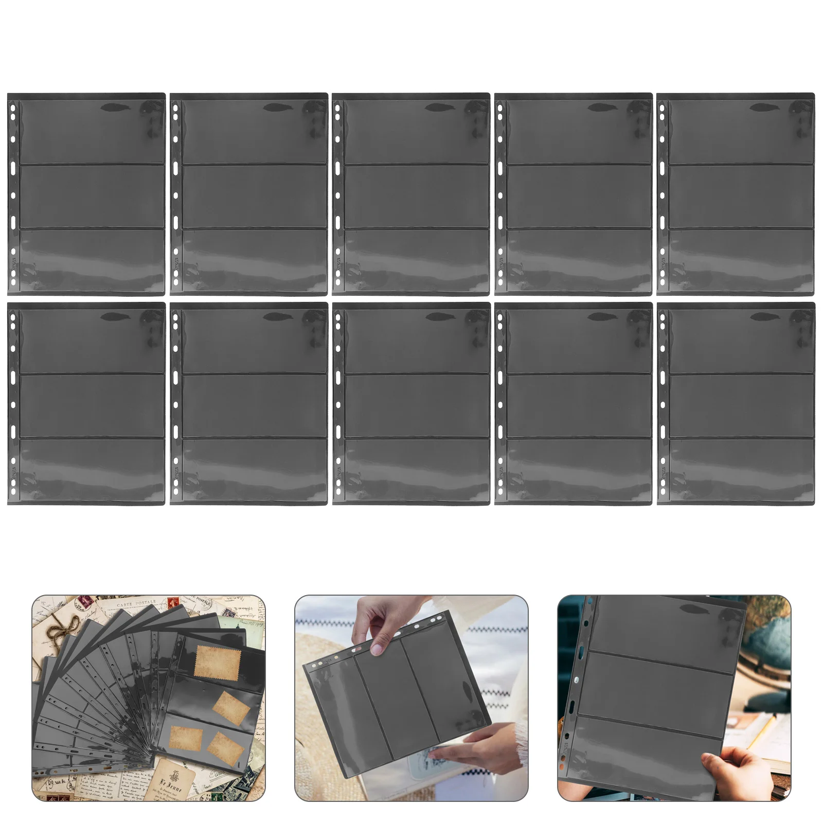 

Standard Stamp Book Loose-Leaf Stamp Loose-Leaf Stamp Holders Collection PVC Double-Sided Stamp Banknote Collection