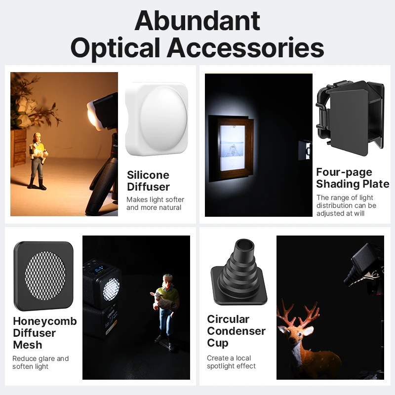 Ulanzi L2 BI Color COB Video Light 2700-7000K Mini Fill Light for Camera Smartphone Fill Light 4