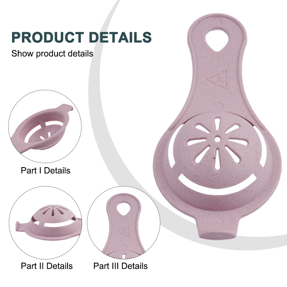 

1PC Egg Liquid Separator Wheat Straw Egg White Separator Egg Gadget Kitchen Tools And Supplies 13x6x2.5cm Pink