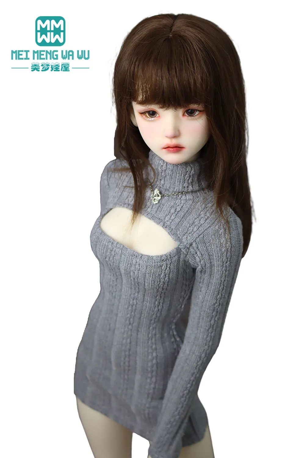 BJD Puppenkleidung für 1/4 1/3 MSD SD DD Spielzeug Gelenkpuppen Mode Twist Rollkragenpullover Kleid Mädchen Geschenk – Detail 21
