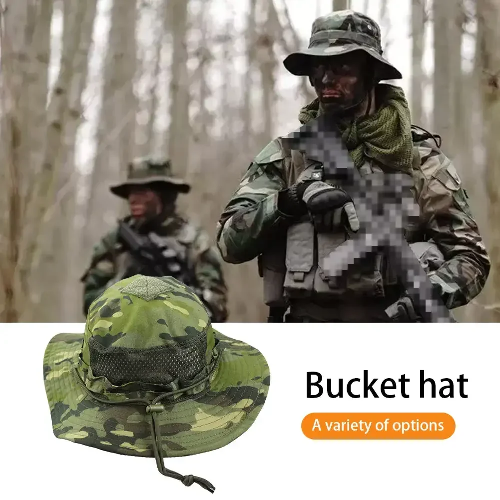 Camouflage Hat Camouflage Tactical Hats Bucket Hat Sunscreen Summer Breathable Caps Hunting Hiking Outdoor Balaclava Men