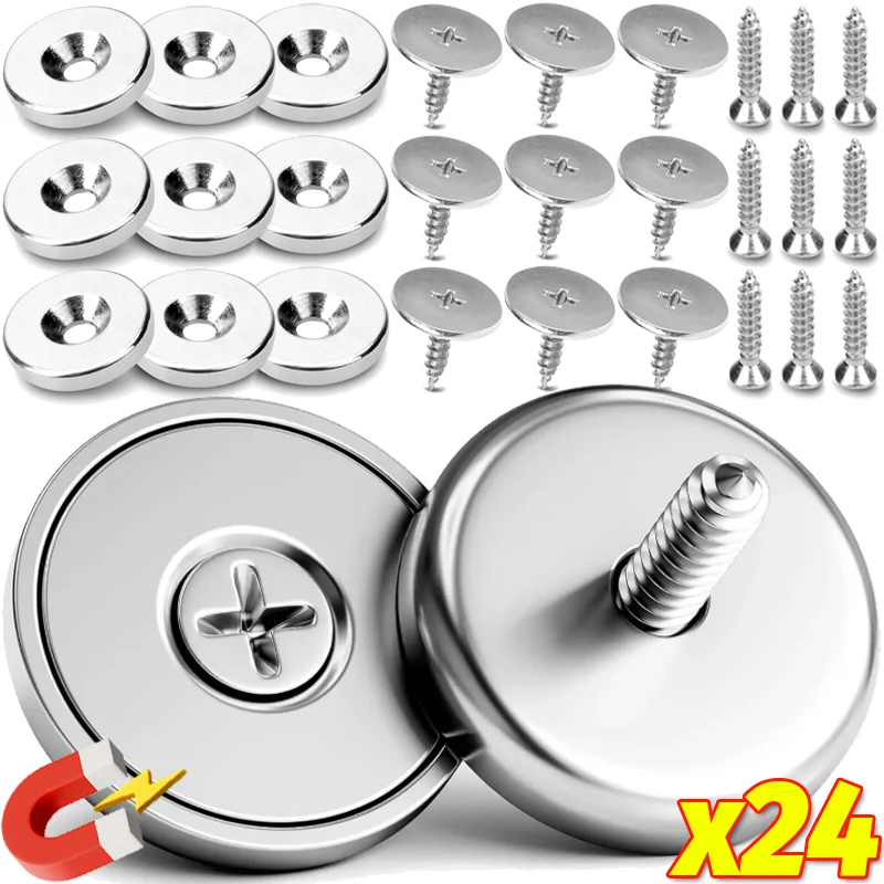 Magnetic Cabinet Catches Door Catches Magnetic Cabinet Latches Cabinet Door Latch Strong Magnetic Cabinet Snaps Cupboard Door Magnet Clasps with Screws Wardrobe Seal Snap Furniture Door Fastener Hidden Latchs