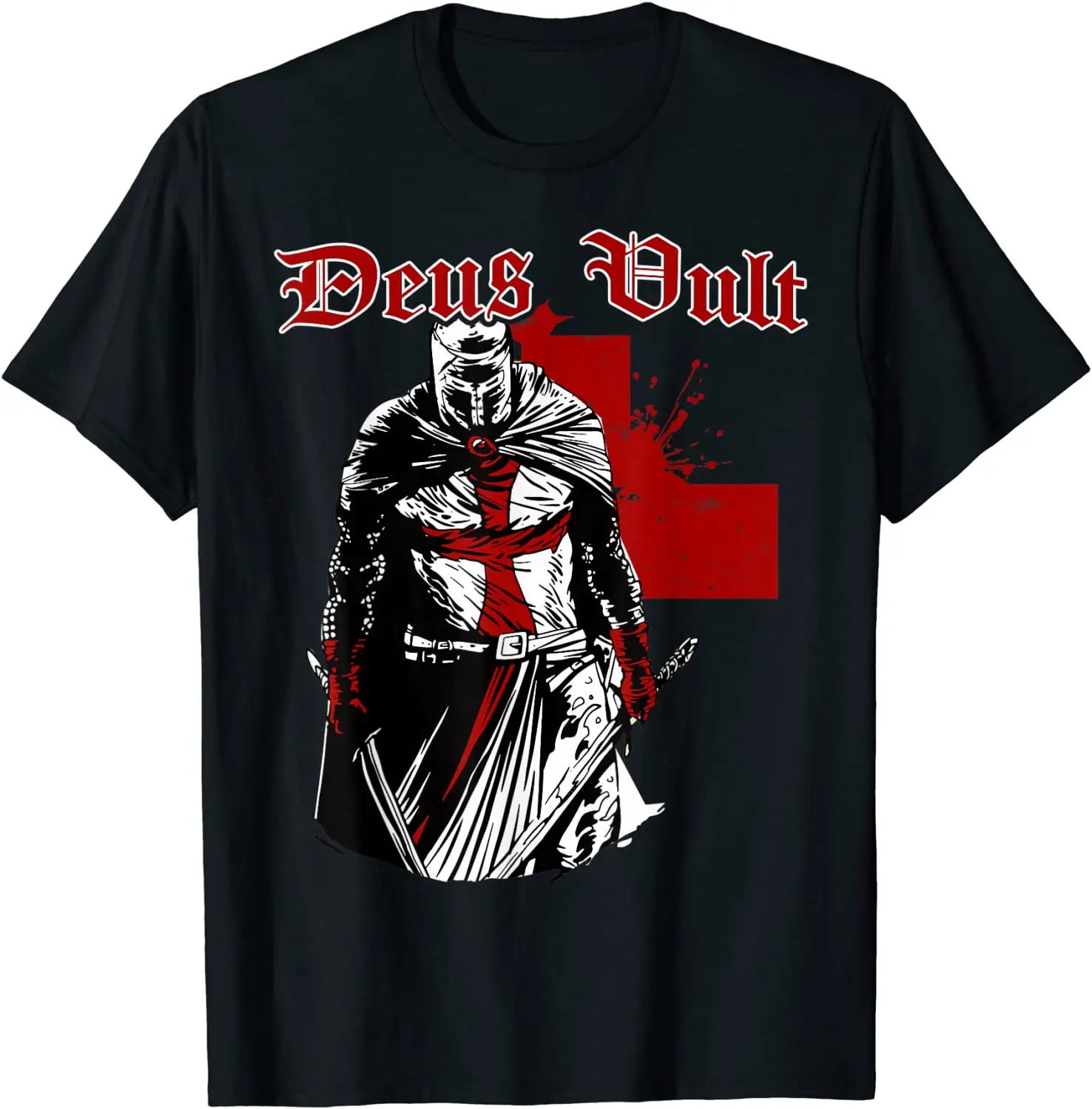 

Deus Vult Crusader Templar Knight T-Shirt. Summer Cotton Short Sleeve O-Neck Mens T Shirt New S-3XL