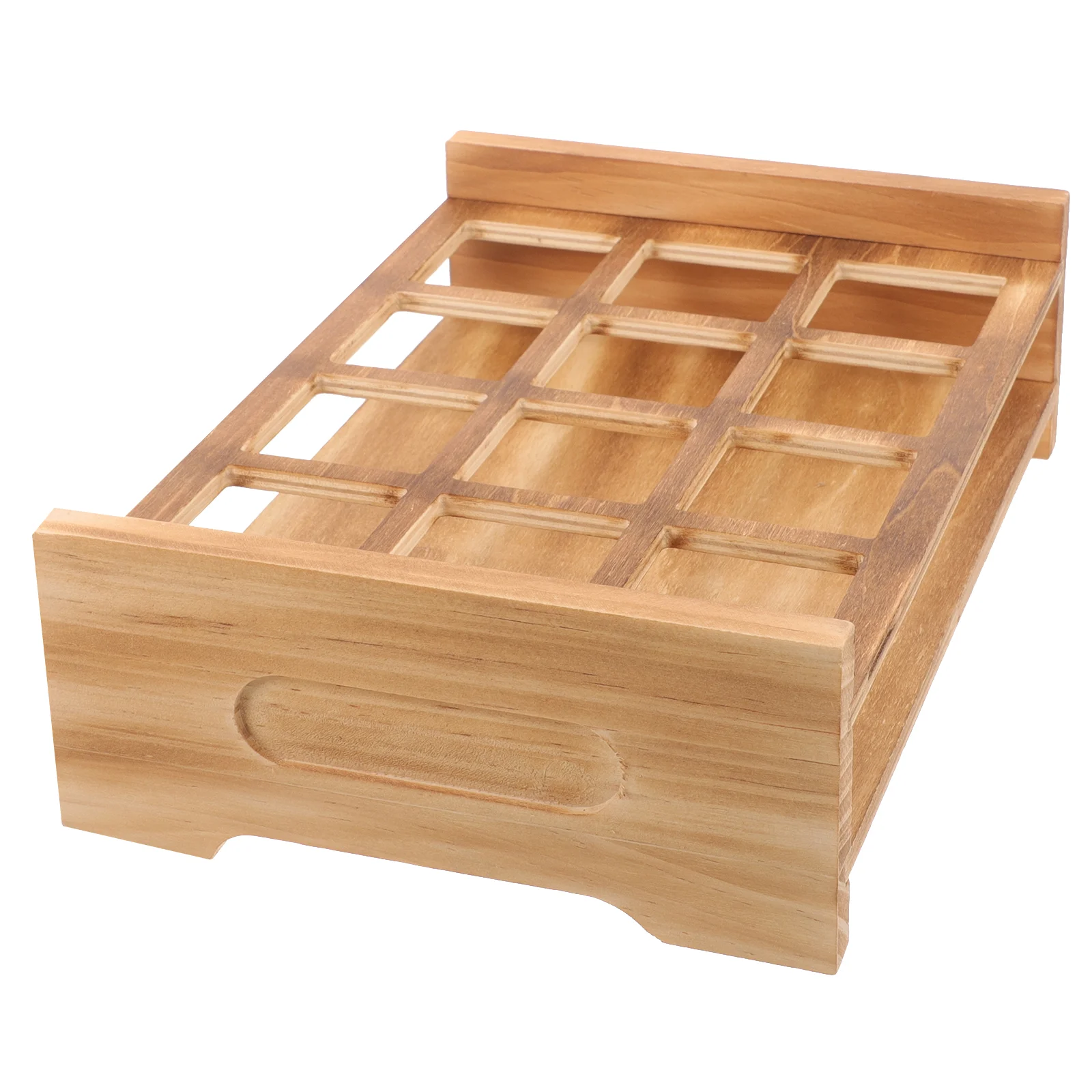 

Wooden Glass Tray Vintage Serving Glasses Platters Cup Container Whiskey Holder Party