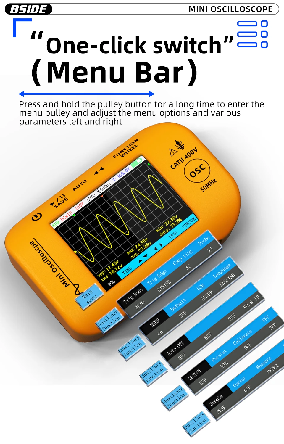 Mini Oscilloscope Portable OT2/OT4 Signal Generator Sampling Rate Electronics Re