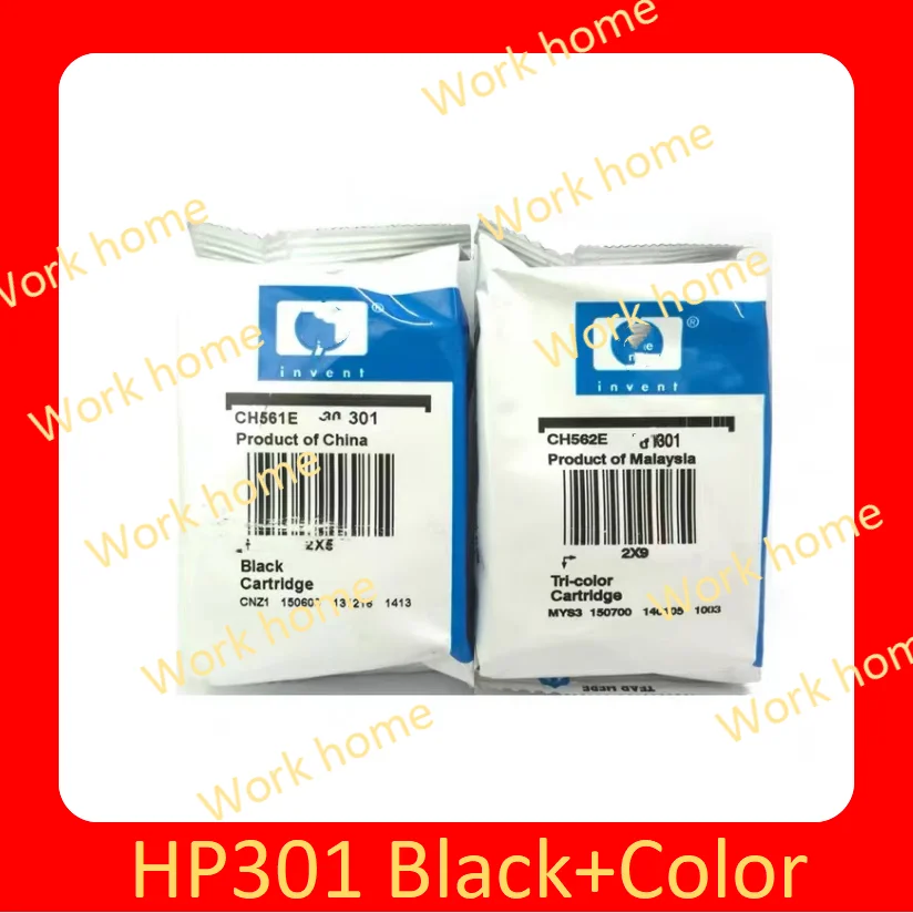 

HP 301 Black Tri-color Ink cartridges For HP 1050 2050 2620 3050 4500 printers