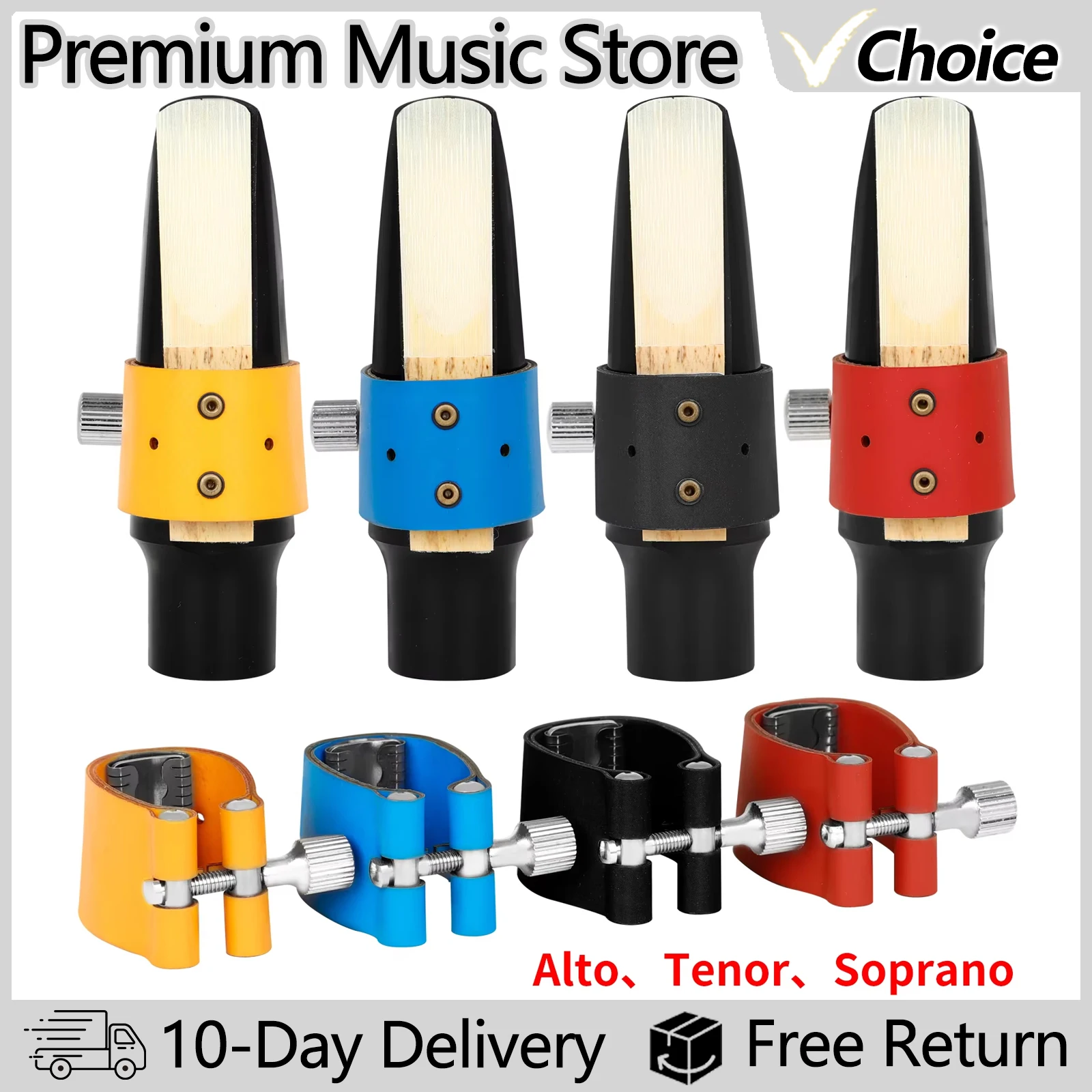 Alto/Tenor/Soprano Saxophone Mouthpiece Clamp Reed Fastener Clip Sax Sprung Ligature Headjoint Woodwind Instrument Accessorie