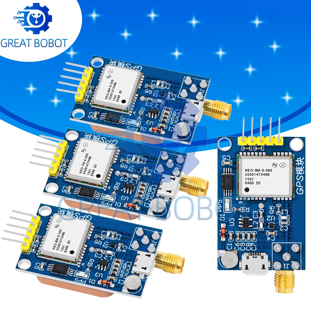Module GPS Ublox avec antenne active et câble, prêt pour la navigation et la boussole