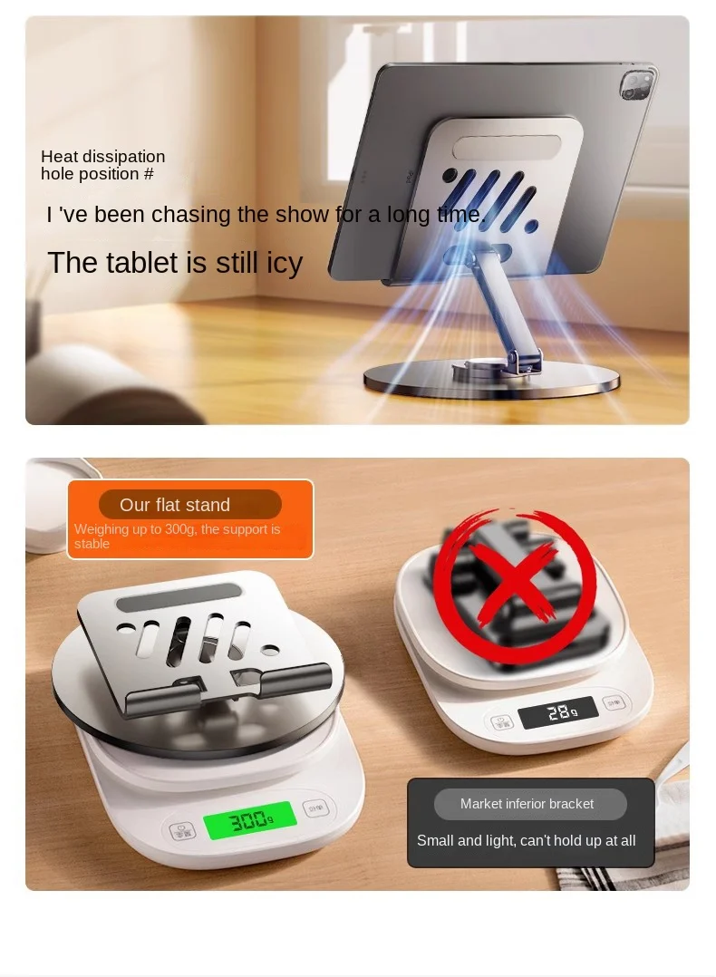 Soporte plegable para teléfono móvil y tableta, soporte ajustable de aleación de aluminio para escritorio, para iPhone, 