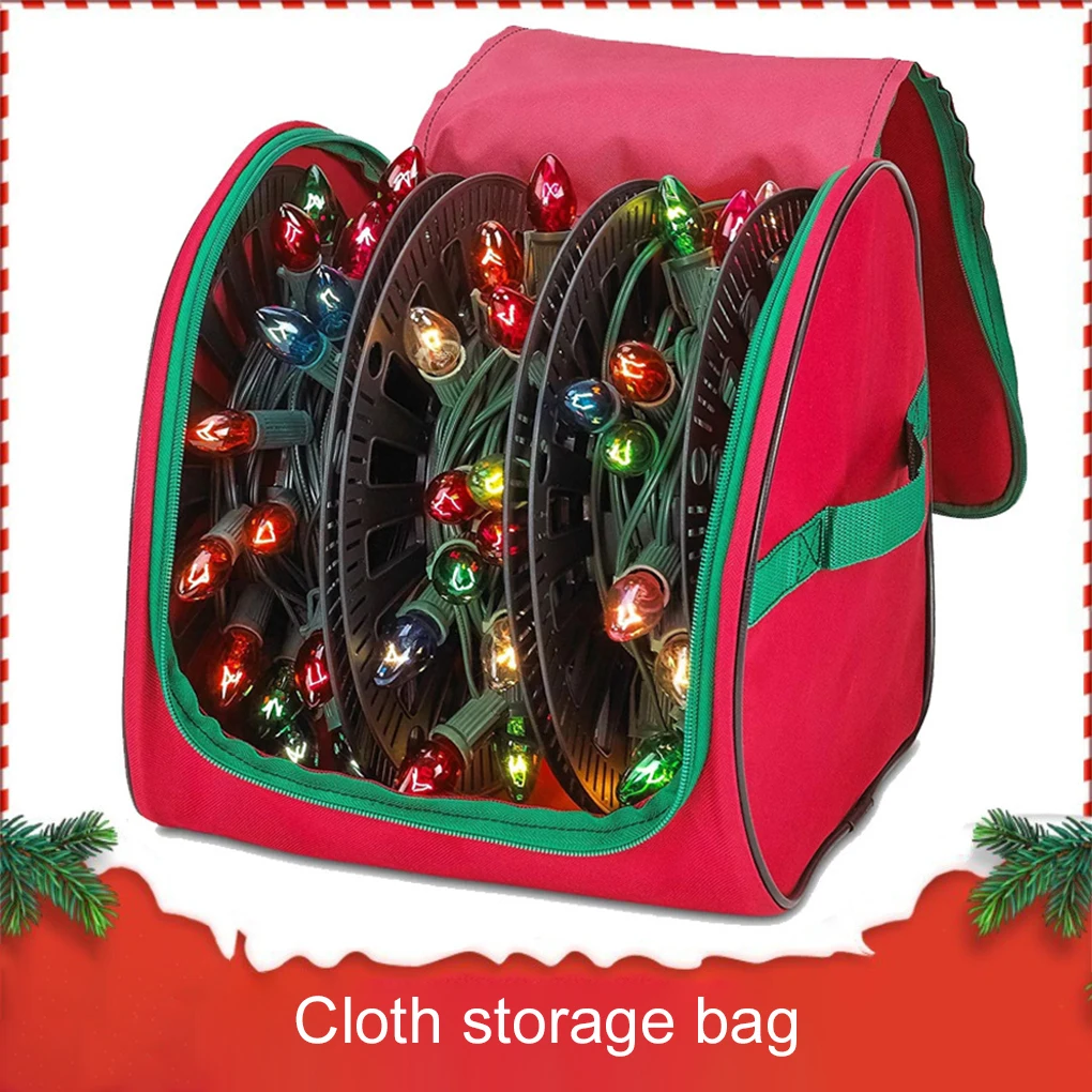Christmas LED Light Storage Box Oxford Christmas Storage Bag For Decorations Multifunctional Bag With U-zipper