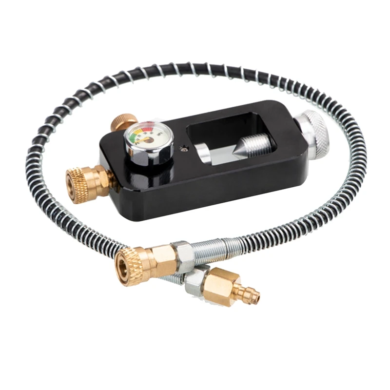 

Scuba Diving Tanks Refill Adapter Set Oxygen Cylinder Adapter Black With Pressure Meter Hose