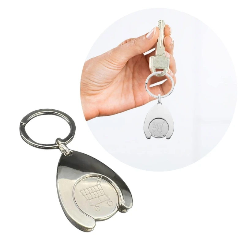 Compact Metal Keychain with Durable Coin Holder