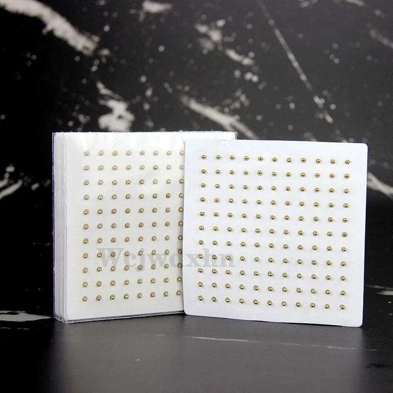 121PCS Magnetic bead Gold Plated Ear Seed Sticker Paste Bean Acupressure massage seed for Acupoint Therapy Auricular Acupuncture auricular acupuncture needle