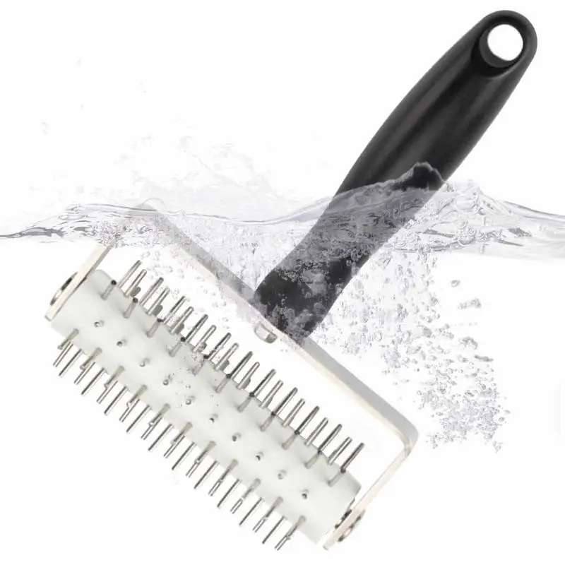 

Pizza Pin Puncher Stainless Steel Dough Puncher Pin Hole Maker Portable Pie Needle Wheels Cutter Rolling Pin Dough Hole Maker