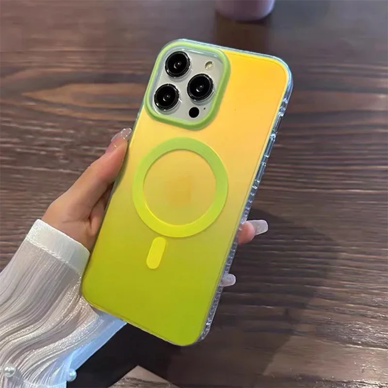 

Магнитный чехол для iPhone 15 14 13 12 Pro Max, Абсорбирующая градиентная лента, подходит для Apple 15 14 13 12, 11 12 13 14