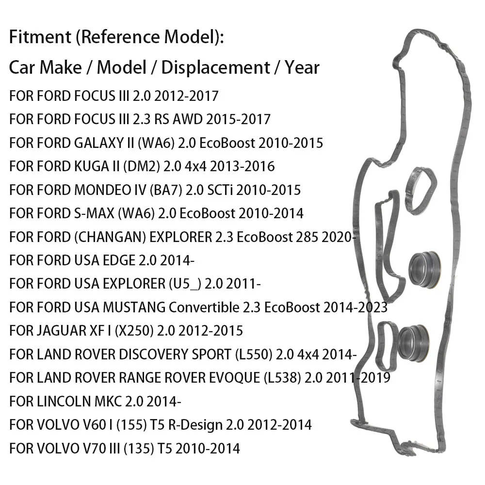 For FORD FOCUS GALAXY KUGA MONDEO S-MAX EXPLORER JAGUAR LAND ROVER VOLVO V60 Valve Cover Gasket BB5E6K260AA Seal Accessories