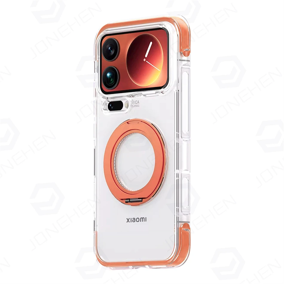 Magnetic Clear Shockproof Armor Case with 360° Bracket and Anti-fall Design