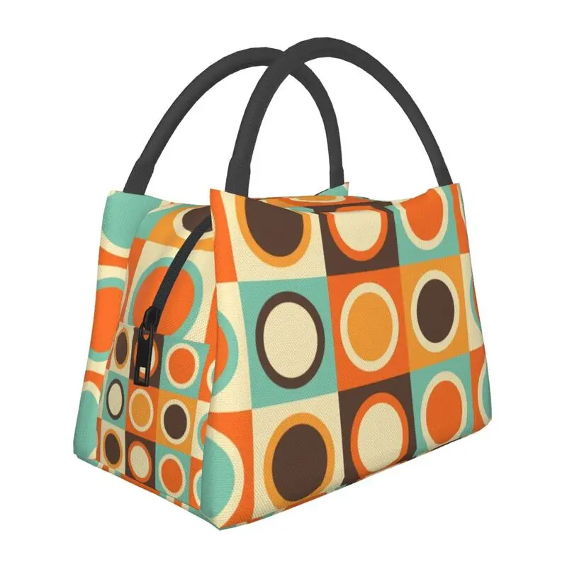 

Century Modern Circles Portable Lunch Boxes Modern Geometric Thermal Cooler Food Insulated Lunch Bag Travel Work Pinic Container