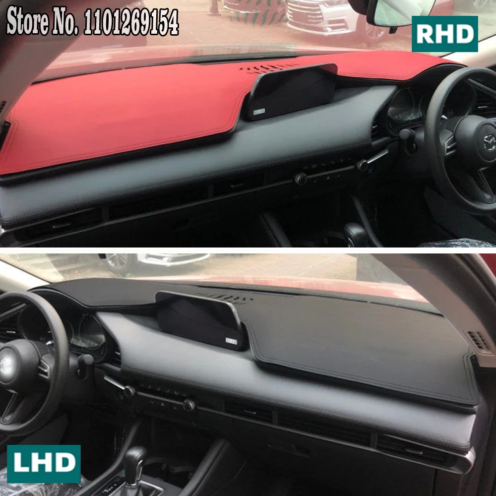 Leather Dashmat Dashboard Cover Pad Dash Mat for Mazda3 Mazda Axela BP  2019 -2023 2021 Car Accessories Atuo Interior Anti-slip AliExpress
