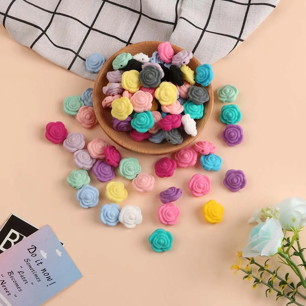 Silicon Beads 10Pcs Leaf Cactus Flower Bow Focal Bead for Jewelry DIY