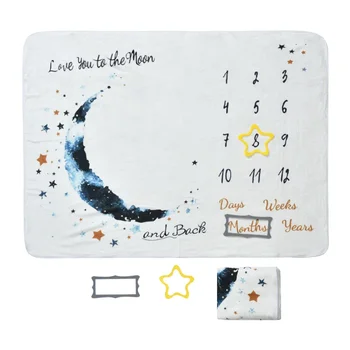 Baby Photo Background Blanket Growth Record Flannel Newborn Photography Props Infant Milestone Blanket Photography Accessories 1