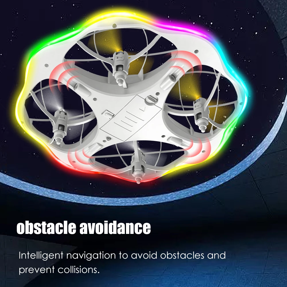H157 Mini Drone Dron Dual Control Quadcopter Cool LED Pocket UFO Small Gesture Remote Control Aircraft Plane Obstacle Avoidance 2