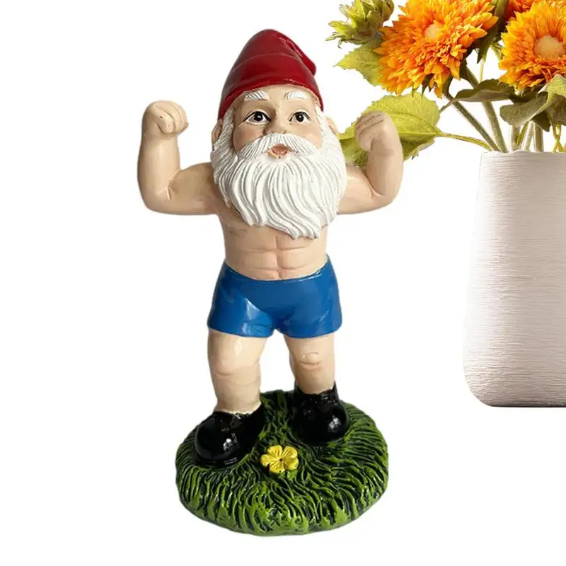 

Outdoor Gnome Statue Funny Workout Gnome Sculpture Gnome Figurine Decoration With Vivid Expressions For Gardens Courtyards Lawns