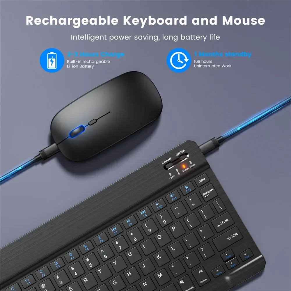 10 inch Bluetooth Wireless Keyboard for Tablet ipad English Keyboard and Mouse Mini Kit for ipad Pro 12 9 Air 4 S6 Lite wireless keyboard wireless keyboard mouse tablet keyboard ipad keyboard