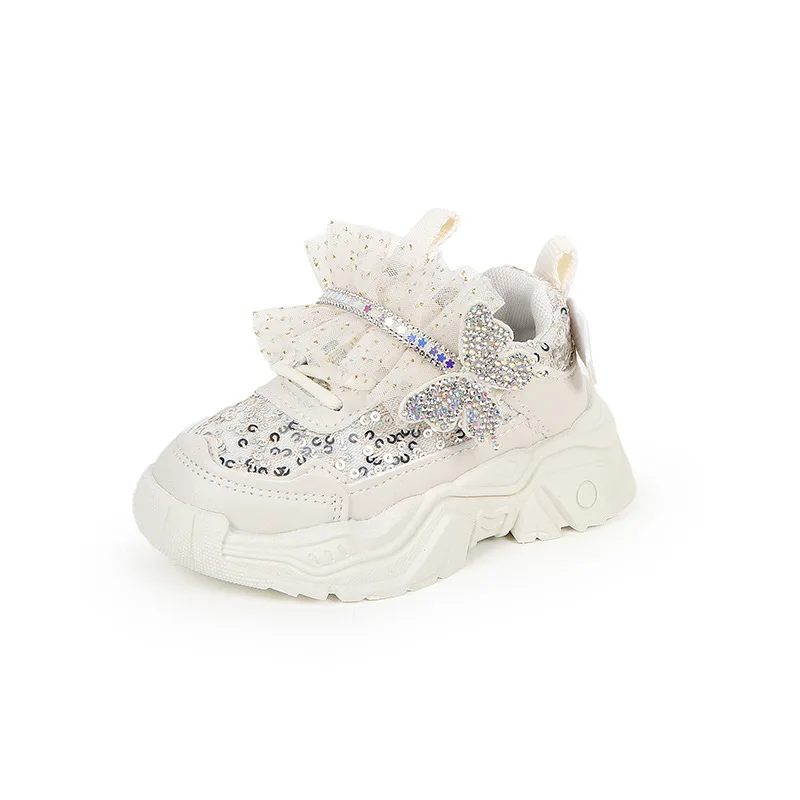 Baskets Fille Paillettes & Papillon Scintillant - Mode Enfant