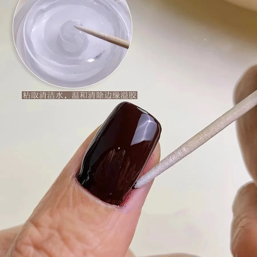 Manicure Scrubber Glue Tip Cotton Swab Stick Fine Wooden Stick Disposable Nail Groove Gap Cotton Cleaning 100/300/500pcs
