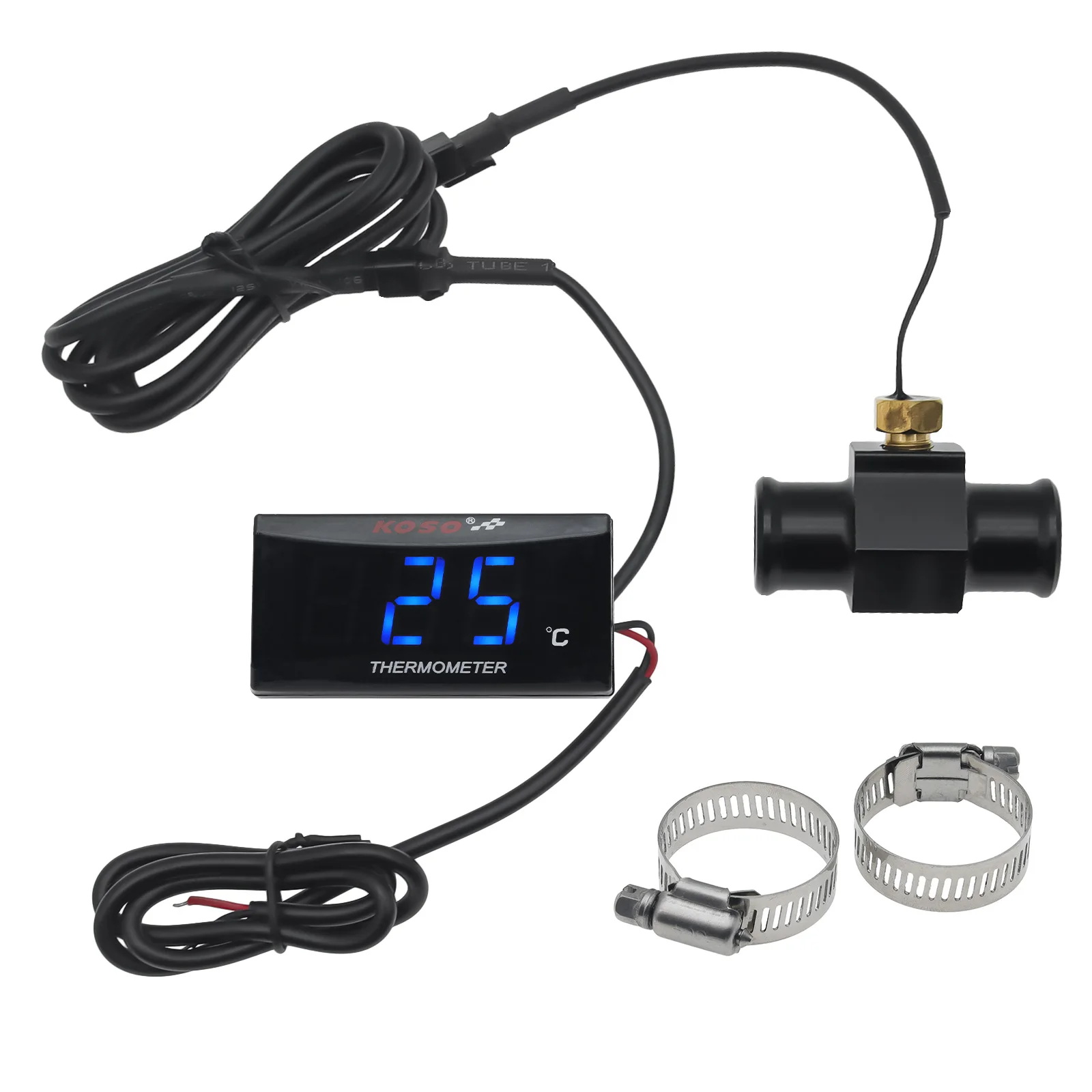 Motorrad-Thermometer, LCD-Digitalbildschirm, Mini-Messgerät für XMAX 250 300 NMAX CB400 CB500X KOSO Wassertemperaturanzeige mit Sensor – Detail 19