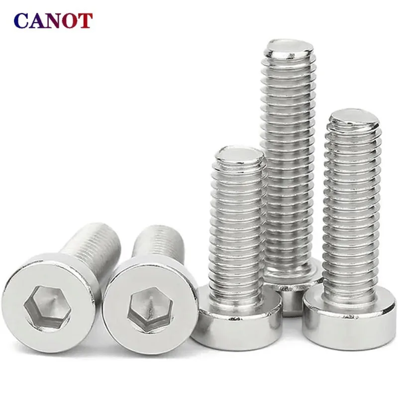 3-50pcs M2-M10 304 A2-70 stainless steel DIN7984 Hex Socket Thin Low Short Profile Head Allen Cap Screw hex socket screw