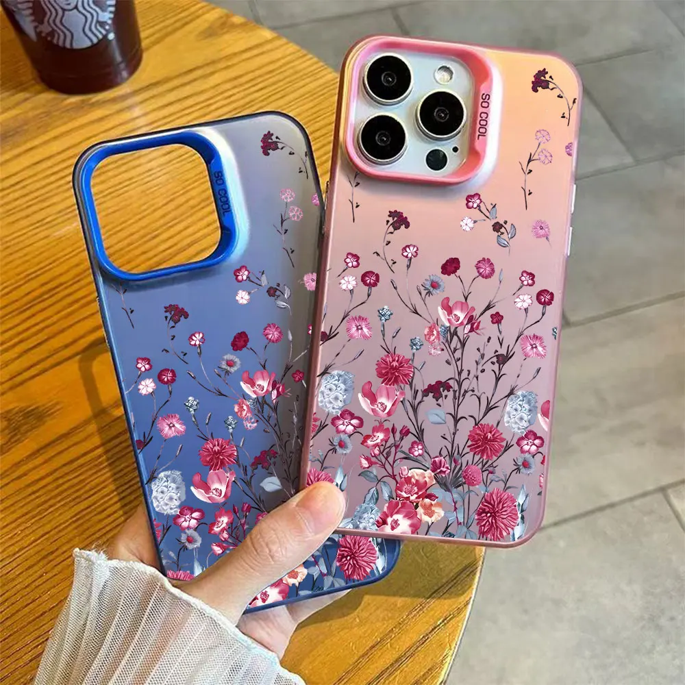 Colorful Flowers Pattern Shockproof PC Hard Phone Case