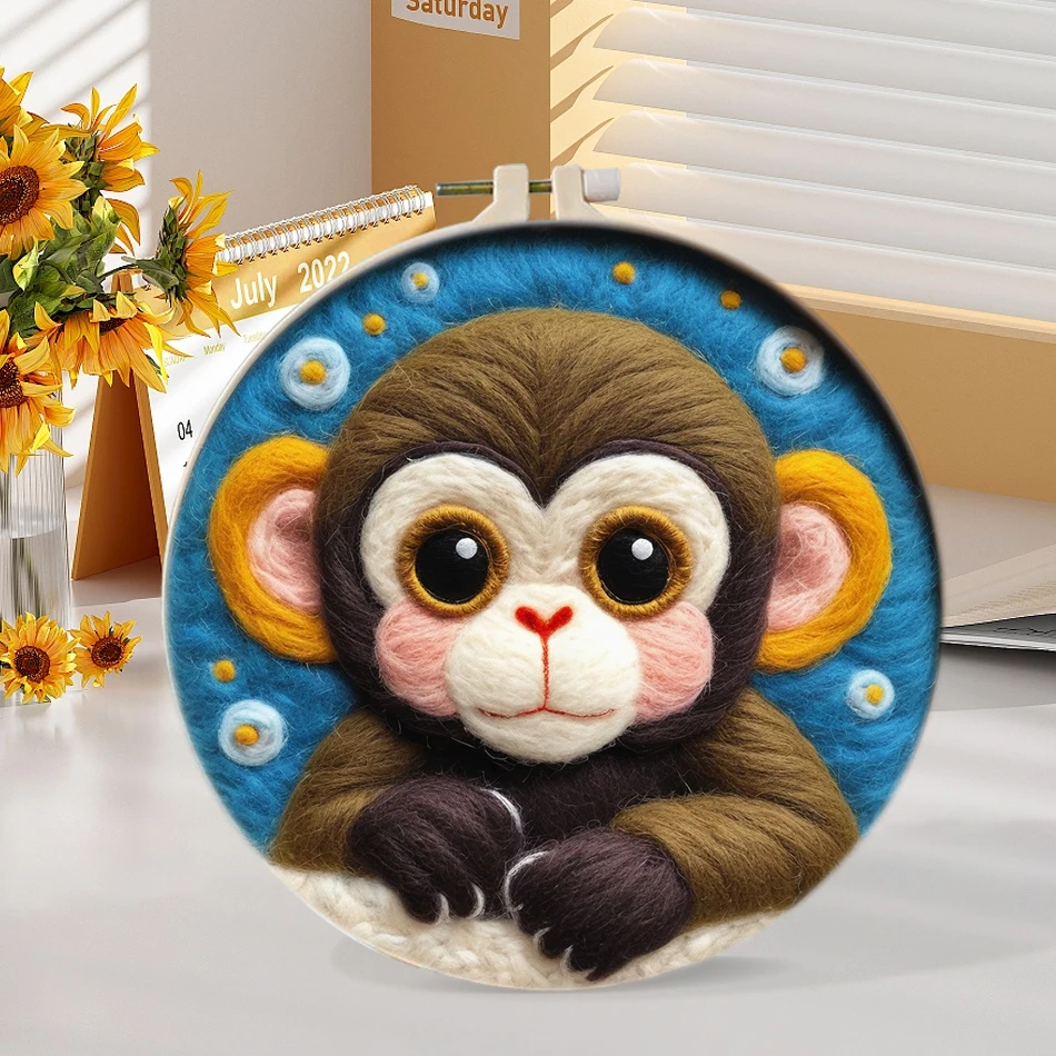 Colorful Animals DIY Wool Embroidery Kit