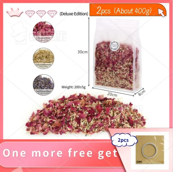 Kit Confettis Mariage 100 Sets - Pétales Roses Naturels + Sachets Transparents Pour 100 Invités