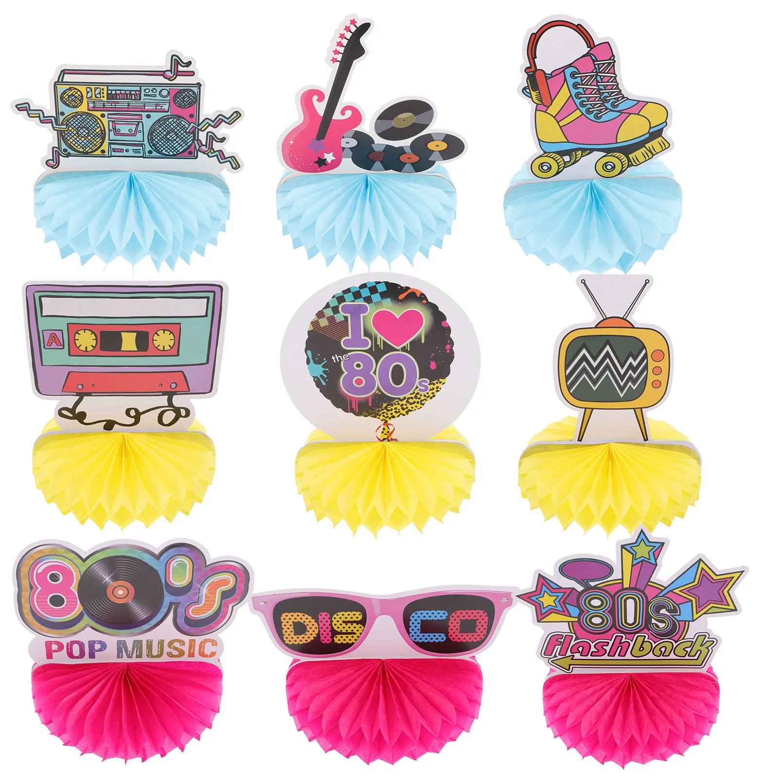 

1980s Decoration Room Birthday Party Decorations Honeycomb Centerpieces Favors Theme Supplies Prom Sign
