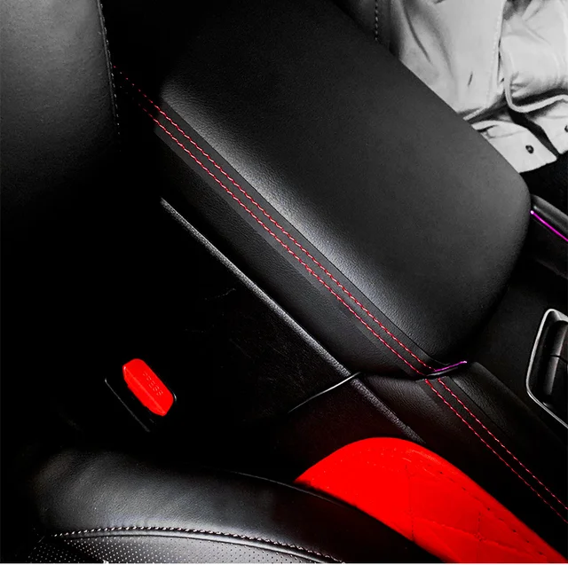 Diy Car Interior Decoration - Self-adhesive Leather Moulding Trim Strip In  Red & Blue - - Temu