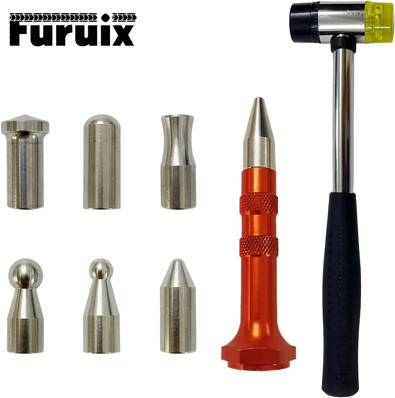 

Car Dent Repair Paintless Removal Tools Stainless Steel Tap Down Pen Rubber Hammer Bulge Repair Auto Body DIY High Point Fix Kit