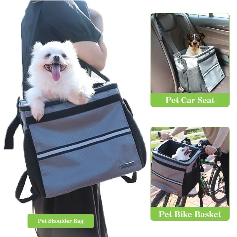 Dog Bike Basket, Small Medium Pets Dog Basket for with Breathable