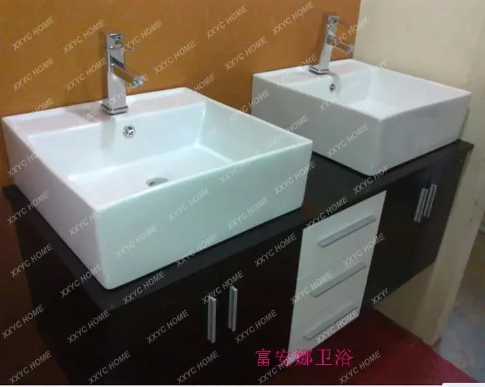 Oak PVC Washstand Washbasin Cabinet Combination European Table Basin