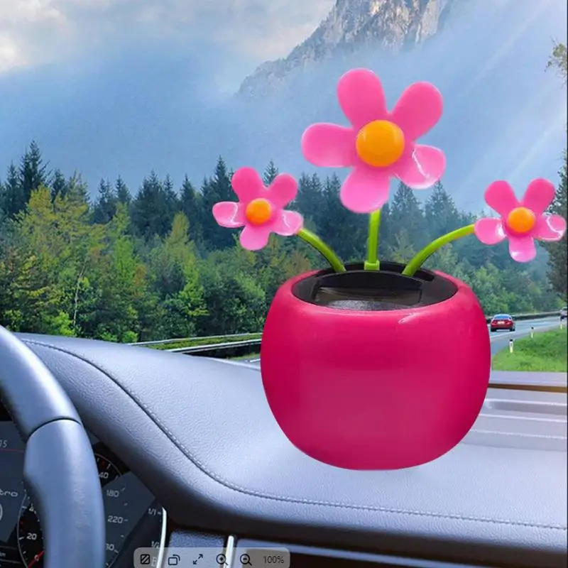 Fleur dansante à énergie solaire, jouet à la mode, décoration de bureau et  de voiture, style en option - AliExpress