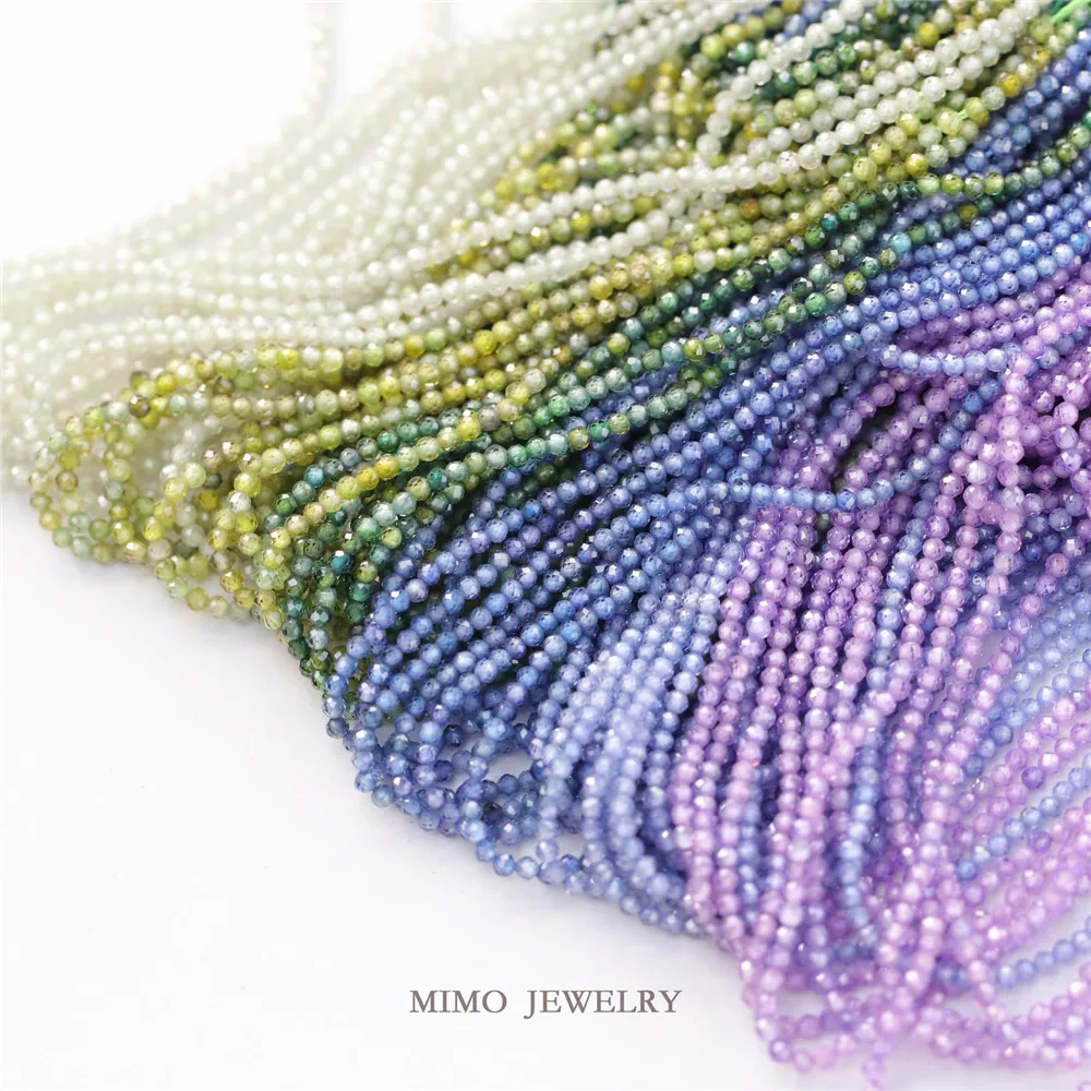 Fresh Blue-green Series Zircon Cut Loose Bead Separated Bead Handmade DIY Bracelet Necklace Tassel Accessories M-005