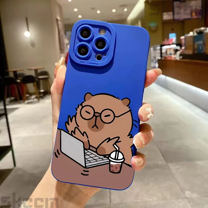 Cartoon Capybara Print Shockproof Phone Case