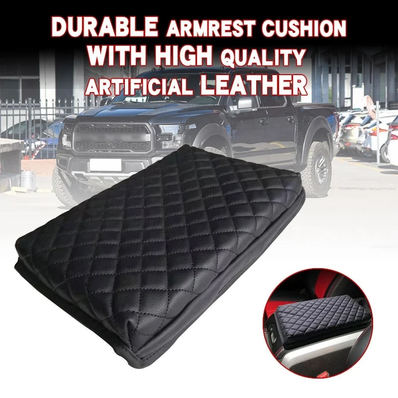 Auto Center Console Armrest Cushion Leather Cover Armrest Cover Protector ?for Ford F150 2009-2014