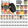 Plastic Jars with Lids 8oz Clear Slime Cosmetics Containers Leakproof Storage Jars, PET Empty Jars with Black Lids for Kitchen