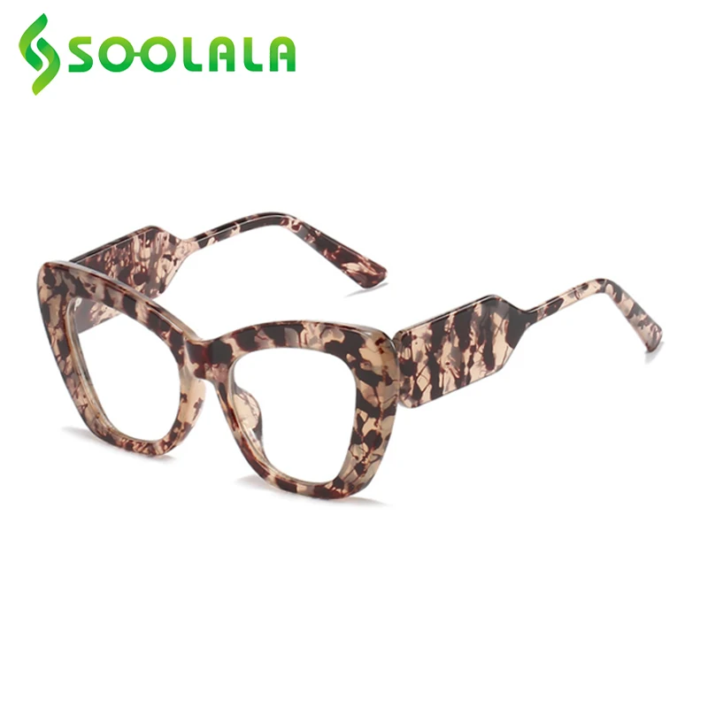 

SOOLALA 2023 Square Presbyopic Reading Glasses Women Anti Blue Light Glasses Female Magnifying Farsighted Eyeglass +0.5 to 4.0