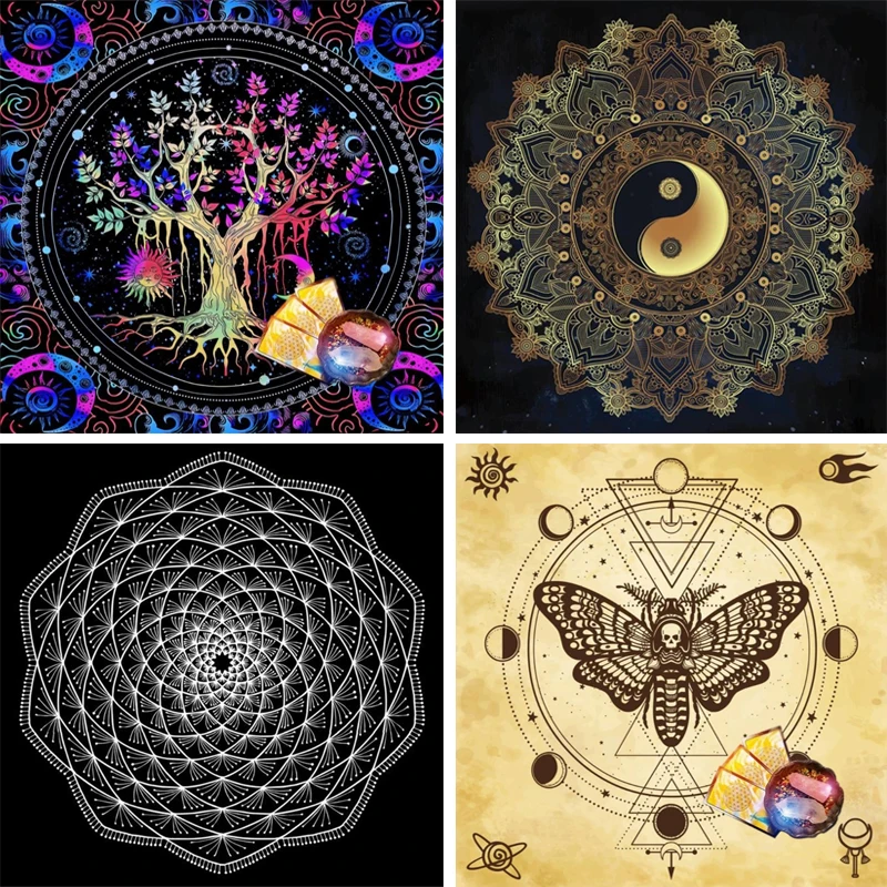 

Tree of Life Tarot Tablecloth Mat Constellation Divination Altar Cloth Witchcraft Supplies Board Game Astrology Oracle Card Pads