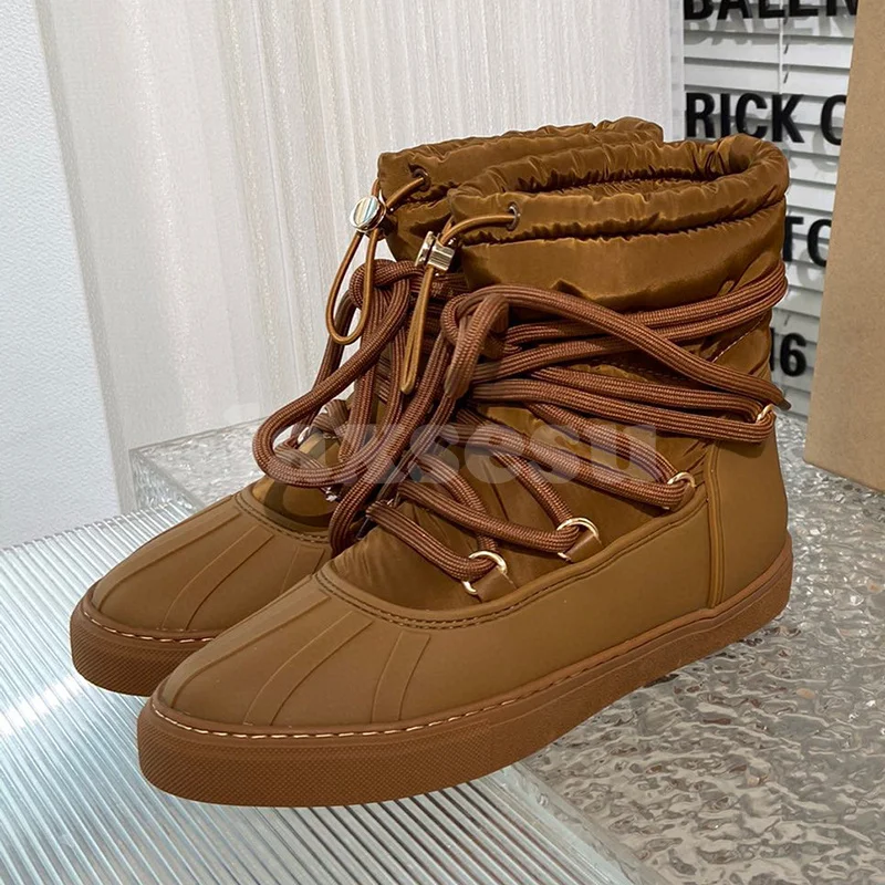 

Female Snow Boots Winter New Style Anti Slip Sole Waterproof Down Canister Design Female Shoes Classics Fashion Ankle Boots