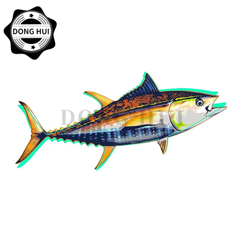 

Funky Tuna Fish Car Sticker Mug Guitar Laptop Camper Motocross Skateboard Phone Suitcase Fishing Decal